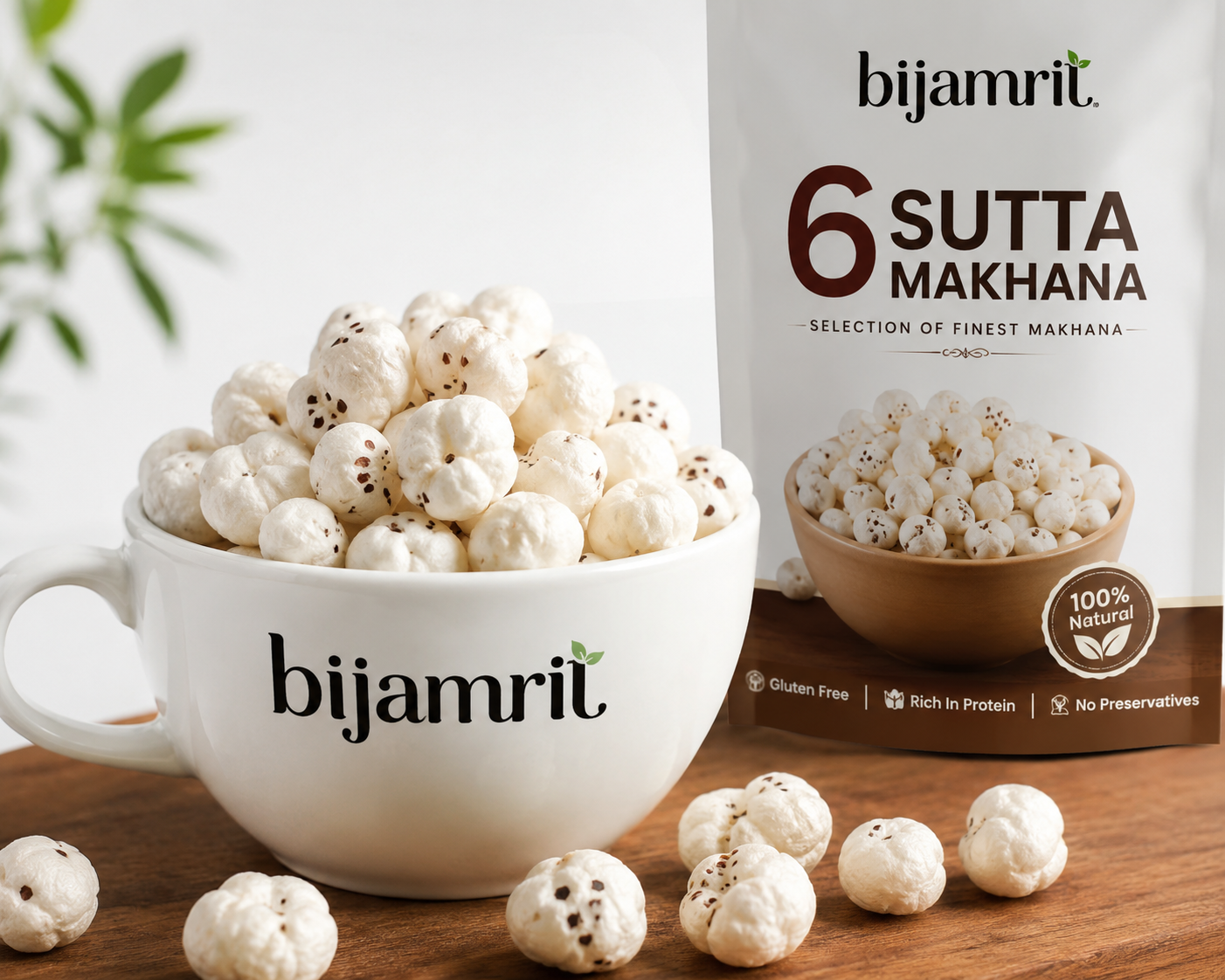 Bihar Rajbhog Makhana | Special Hand-Picked | 6+ Sutta Makhana (90%) Bijamrit - Bihar ka Amrit.